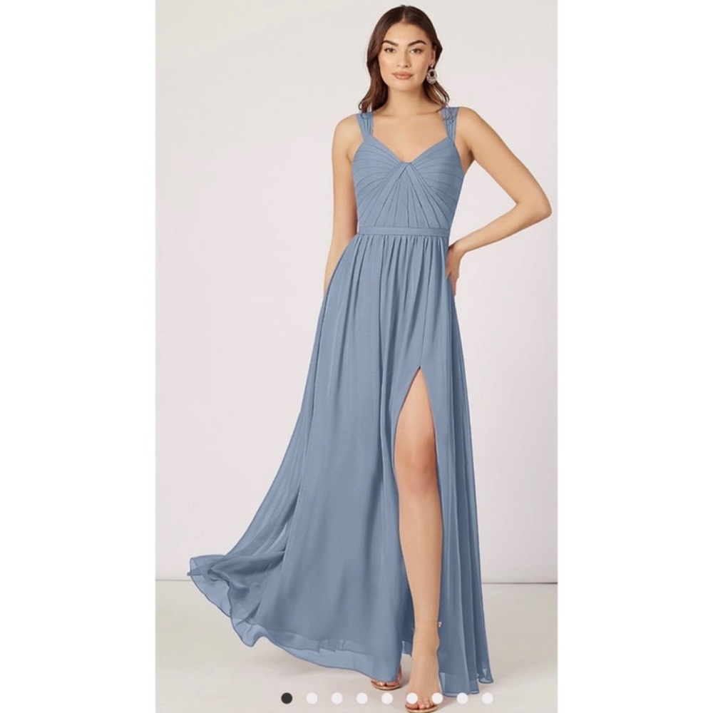 Azazie Evie Dusty Blue Dress - A8